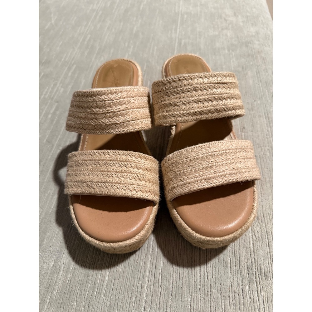 Universal Thread Womens Beige Braided Espadrille Platform Wedge Sandals Size 6